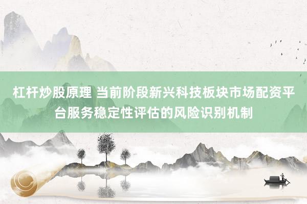 杠杆炒股原理 当前阶段新兴科技板块市场配资平台服务稳定性评估的风险识别机制